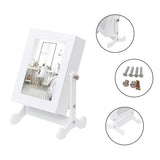 Small Mirror Jewelry Cabinet Organizer Armoire Storage Box Countertop with Stand White