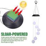 2V 40maH Solar Smart Light Control Wave Ball Wind Chime Style Corridor Decoration Pendant 6 F5 Lamp Beads Black Solar Panel Colorful Light **