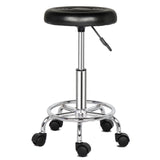 Round Stool with Lines Rotation Bar Stool Black