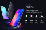 HOMTOM P30 Pro 4GB 64GB 4000mAh 6.41 Inch Android 9.0 Glass Case Mobile Phone Face ID 13MP MT6763 Octa Core 4G FDD-LTE Smartphone blue