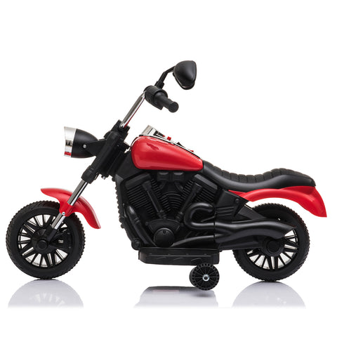 Kids Electric Ride-on Motorcycle with Training Wheels for Boys or Girls 6V Red **