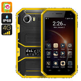 Ken Xin Da W6 Rugged Smartphone - IP68 Waterproof, Dust Proof, Shock Proof, 4G, Android 6.0, Dual SIM (Yellow)