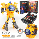 Cartoon Watch Toy Deformation Robot Electronic with Project Children's Toys Yellow (no projection deformable)