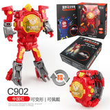 Cartoon Watch Toy Deformation Robot Electronic with Project Children's Toys Yellow (no projection deformable)