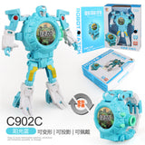 Cartoon Watch Toy Deformation Robot Electronic with Project Children's Toys Yellow (no projection deformable)