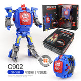 Cartoon Watch Toy Deformation Robot Electronic with Project Children's Toys Red (no projection can be deformed)