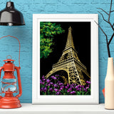 Creative DIY Scratch Bright City Night View Scraping Painting World Sightseeing Pictures as GiftsNBEA