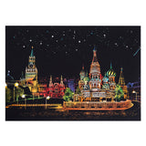 Creative DIY Scratch Bright City Night View Scraping Painting World Sightseeing Pictures as GiftsNBEA