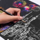 Creative DIY Scratch Bright City Night View Scraping Painting World Sightseeing Pictures as GiftsNBEA