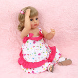 All-Plastic Simulation Doll: 22 Inches Cute Polka Dot Skirt