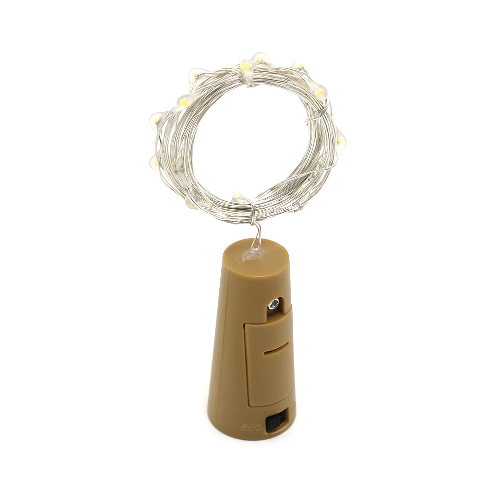 2m 20 LED Mini Bottle Stopper Lamp String Bar Decoration String Light Warm White Light Earth Yellow **