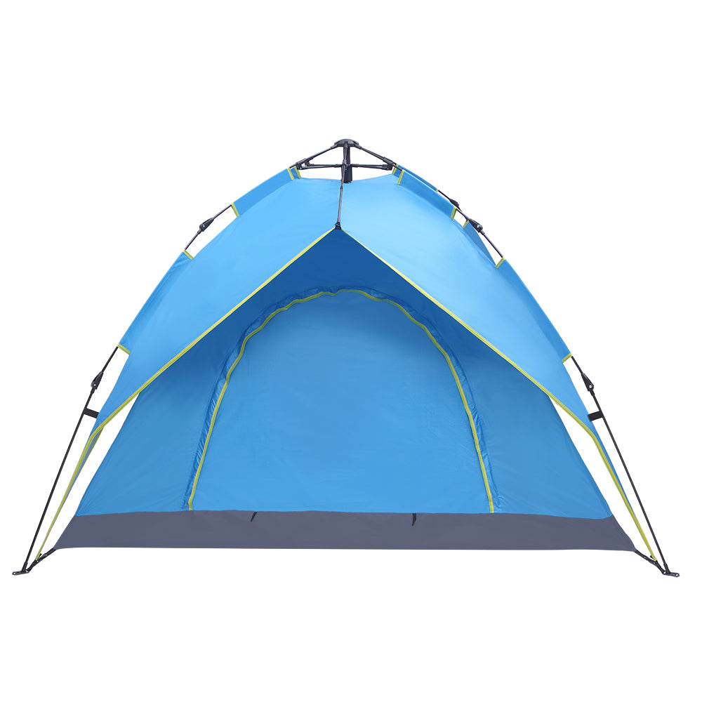 2-3 Person Double-Deck Tow-Door Hydraulic Automatic Tent Free Build Outdoor Tent Blue **