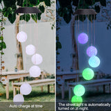 2V 40maH Solar Smart Light Control Wave Ball Wind Chime Style Corridor Decoration Pendant 6 F5 Lamp Beads Black Solar Panel Colorful Light **