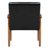 (75 x 69 x 84)cm Retro Modern Wooden Single Chair,Black PU