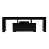 Elegant Household Decoration LED TV Cabinet with Single Drawer Black