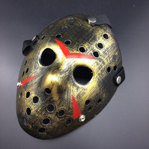 Horror Cosplay Costume Halloween Mask Masquerade Scary Killer Mask Props gold