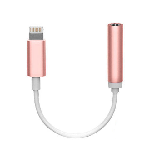 Lightning To 3.5mm Audio Jack Headphone Adapter Connector Cable for iphone 7/7 Plus Rose Gold