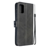 For Samsung A51/A71/M30S Case Soft Leather Cover with Denim Texture Precise Cutouts Wallet Design Buckle Closure Smartphone Shell  black