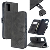 For Samsung A51/A71/M30S Case Soft Leather Cover with Denim Texture Precise Cutouts Wallet Design Buckle Closure Smartphone Shell  black