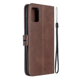 For Samsung A51/A71/M30S Case Soft Leather Cover with Denim Texture Precise Cutouts Wallet Design Buckle Closure Smartphone Shell  black