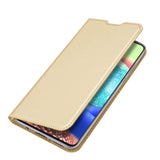 DUX DUCIS For Samsung A71 5G Leather Mobile Phone Cover Magnetic Protective Case Bracket with Cards Slot Gold