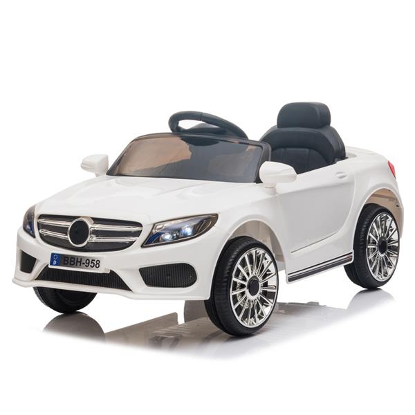 12V Kids Ride On Car 2.4GHZ Remote Control LED Lights White