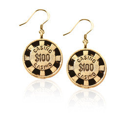 Casino Chip Charm Earrings