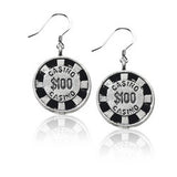 Casino Chip Charm Earrings