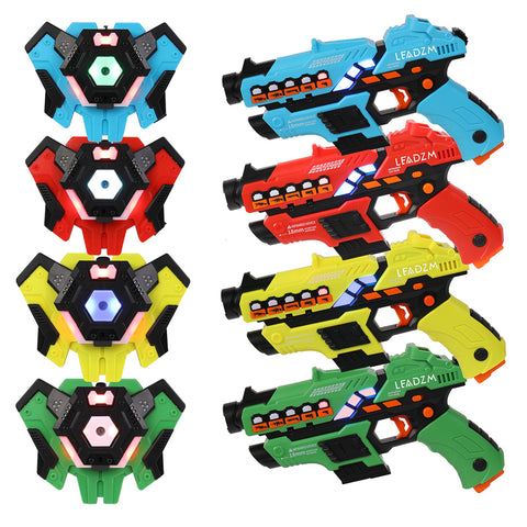 Small Laser Gun 4 Packs (Red/Yellow/Blue/Green) Vest 4 Packs (Red/Yellow/Blue/Green)