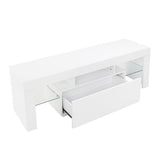 Elegant Household Decoration LED TV Cabinet with Single Drawer White