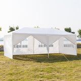 3 x 6m Six Sides Two Doors Waterproof Tent with Spiral Tubes White **