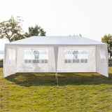 3 x 6m Six Sides Two Doors Waterproof Tent with Spiral Tubes White **