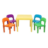 Set of Plastic Table And Chair for Children, One Desk And Four Chairs (50x50x46cm)