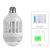 IP Camera - Light Bulb Design, Bug Zapper, Motion Detection, App Support, 128GB SD Card Recording, 960p, 120 Lumen LED