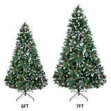 Christmas Tree 6FT 920 Branches Flocking Spray White Tree Plus Pine Cone (YJ) **