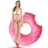 Inflatable Giant Donut Swimming Pool Floats with Two-Bite for All Ages Swim Ring