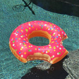 Inflatable Giant Donut Swimming Pool Floats with Two-Bite for All Ages Swim Ring