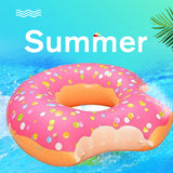 Inflatable Giant Donut Swimming Pool Floats with Two-Bite for All Ages Swim Ring