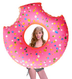 Inflatable Giant Donut Swimming Pool Floats with Two-Bite for All Ages Swim Ring