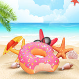 Inflatable Giant Donut Swimming Pool Floats with Two-Bite for All Ages Swim Ring