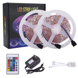 Plastic 300-LED SMD3528 24W RGB IR44 Light Strip Set with IR Remote Controller (White Lamp Plate) **