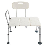 Medical Bathroom Safety Shower Tub Aluminium Alloy Bath Chair Transfer Bench with Wide Seat White