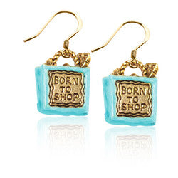 Born to Shop Bag Charm Earrings