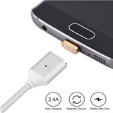 Magnetic Cable 2.4A Micro USB Data Charger 1M Nylon Metal Fast Charging Magnet Cable For HTC Samsung Xiaomi Android Mobile Phone Silver