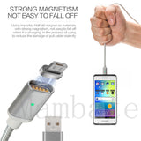 Magnetic Cable 2.4A Micro USB Data Charger 1M Nylon Metal Fast Charging Magnet Cable For HTC Samsung Xiaomi Android Mobile Phone Silver