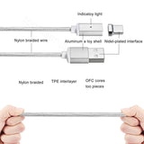 Magnetic Cable 2.4A Micro USB Data Charger 1M Nylon Metal Fast Charging Magnet Cable For HTC Samsung Xiaomi Android Mobile Phone Silver