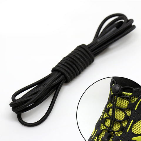 Lock Laces No Tie Elastic Shoelaces for Kids & Adults - Stretch Shoe Laces for Sneakers  Black_100cm