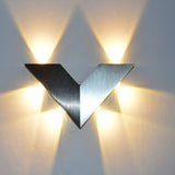 6W 6 LED Modern Triangle Simple V Shape Aluminum Wall Light for Home Lighting Decoration Warm white light