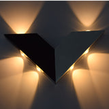 6W 6 LED Modern Triangle Simple V Shape Aluminum Wall Light for Home Lighting Decoration Warm white light