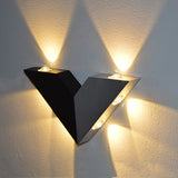 6W 6 LED Modern Triangle Simple V Shape Aluminum Wall Light for Home Lighting Decoration Warm white light